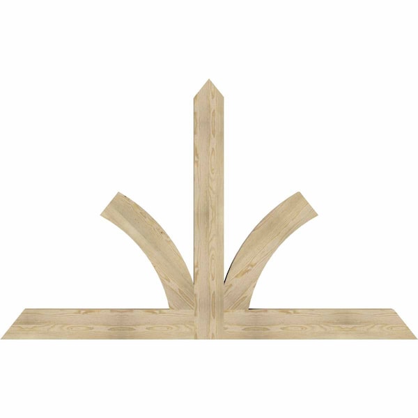Ekena Millwork Richland Rough Sawn Timber Gable Bracket, Douglas Fir, 84"W x 53"H x 4"D x 6"F, 15/12 Pitch GBW084X53X0406RIC00RDF - main